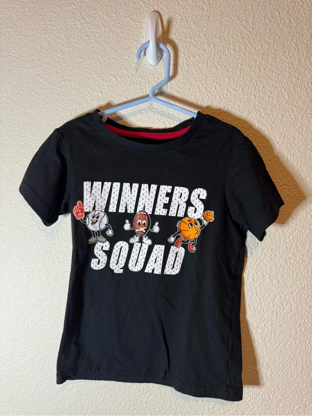 Winners Squad Kids' Black Graphic Tee